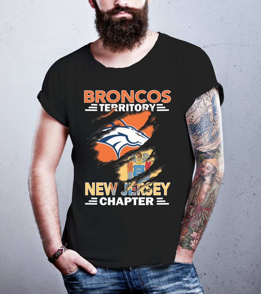 Broncos Territory New Jersey Chapter NFL Team Pride State Emblem T-Shirt