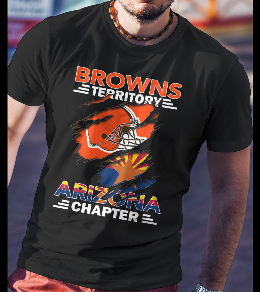 Browns Territory Arizona Chapter Football Helmet Arizona State Flag T-Shirt