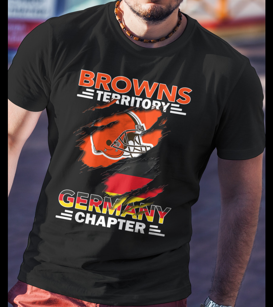 Browns Territory Germany Chapter Helmet And Flag T-Shirt