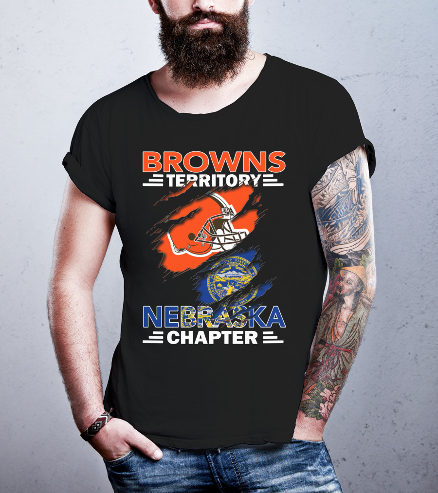 Browns Territory Nebraska Chapter Football Helmet Seal T-Shirt