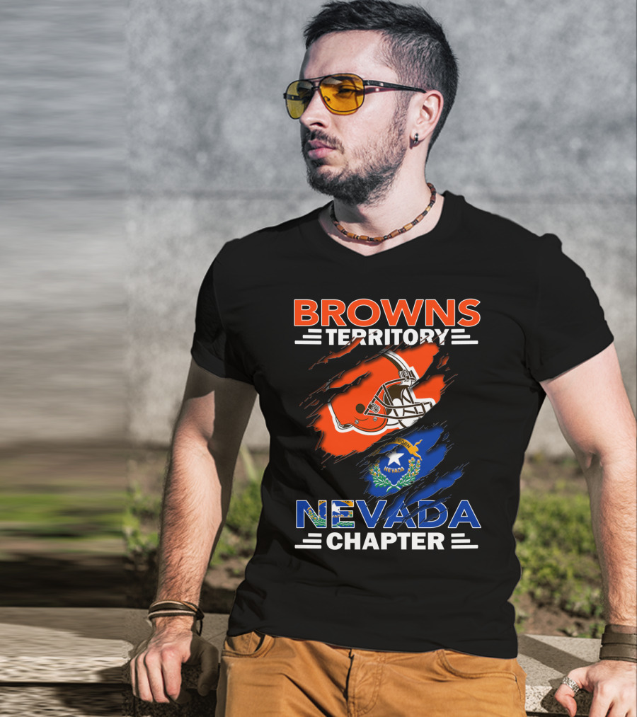 Browns Territory Nevada Chapter Football Helmet And State T-Shirt