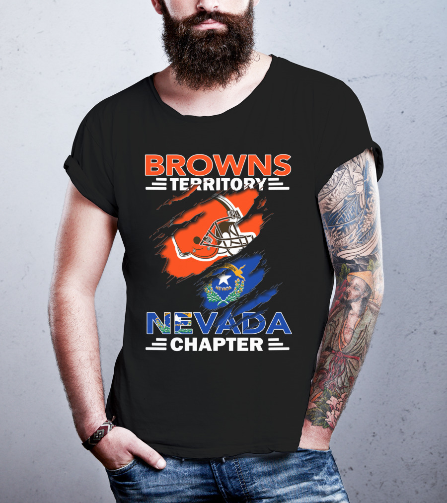 Browns Territory Nevada Chapter Football Helmet And State T-Shirt