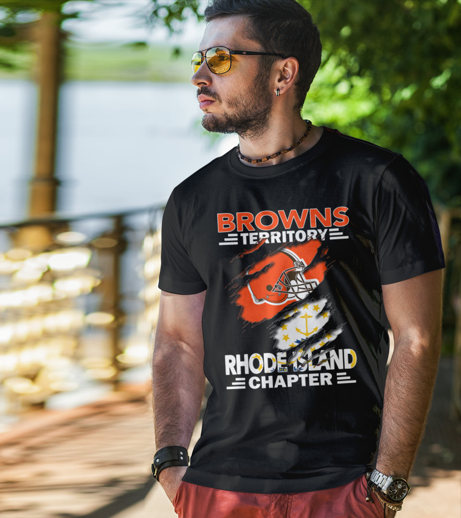 Browns Territory Rhode Island Chapter Football Helmet Anchor T-Shirt