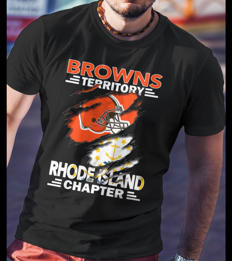 Browns Territory Rhode Island Chapter Football Helmet Anchor T-Shirt