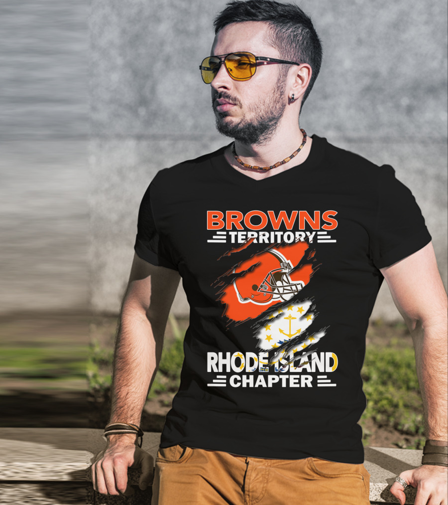 Browns Territory Rhode Island Chapter Football Helmet Anchor T-Shirt
