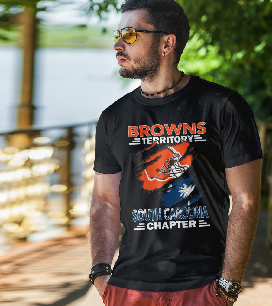 Browns Territory South Carolina Chapter Football Helmet Palmetto Tree T-Shirt