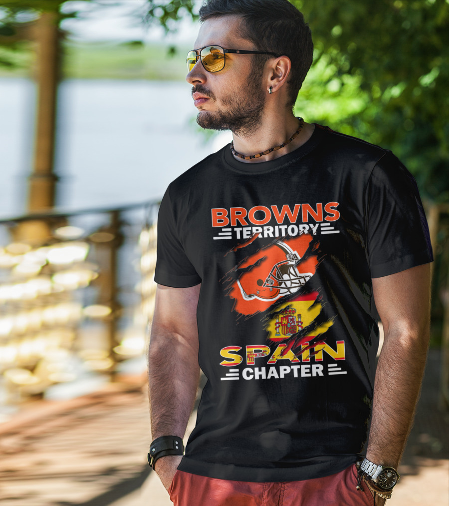 Browns Territory Spain Chapter Helmet Flag T-Shirt