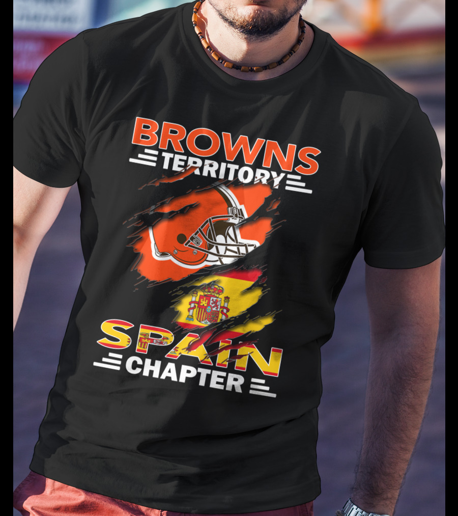 Browns Territory Spain Chapter Helmet Flag T-Shirt
