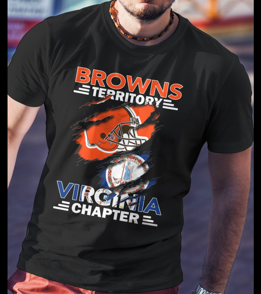 Browns Territory Virginia Chapter Helmet Virginia State Flag Fusion T-Shirt