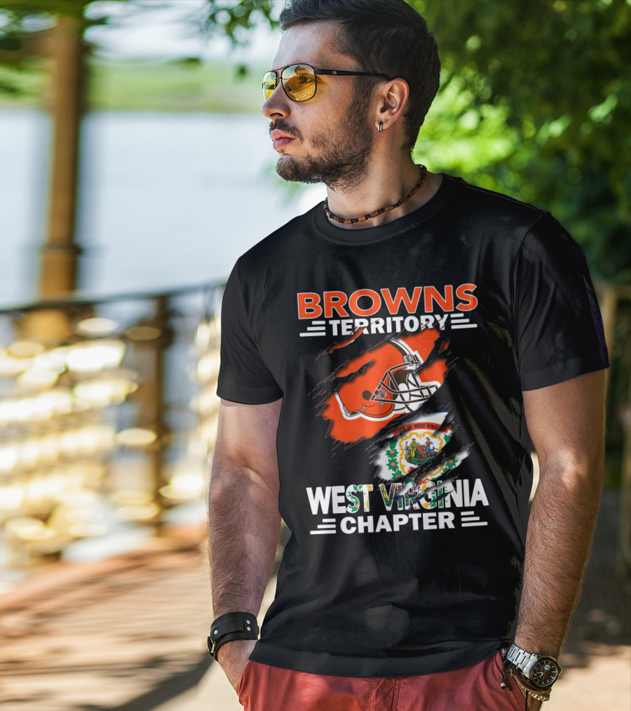 Browns Territory West Virginia Chapter Helmet State Of West Virginia Seal T-Shirt