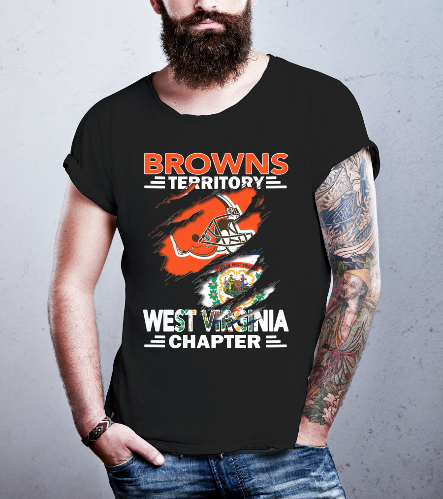 Browns Territory West Virginia Chapter Helmet State Of West Virginia Seal T-Shirt