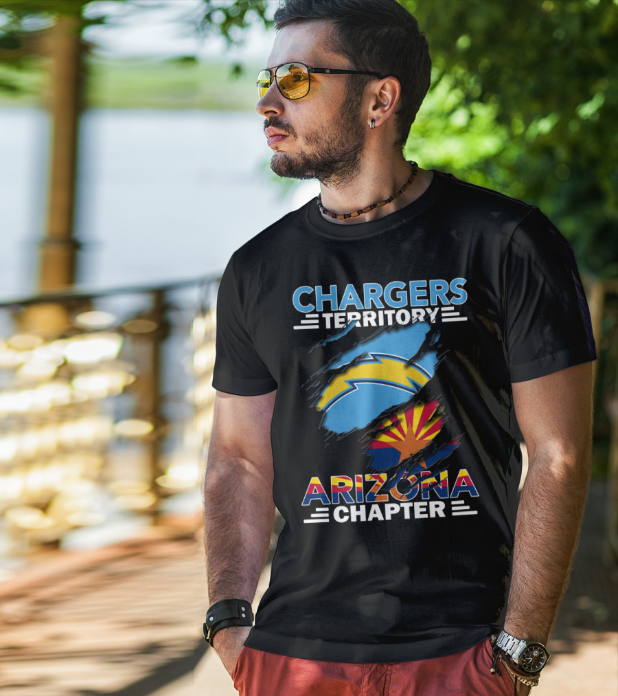 Chargers Territory Arizona Chapter Lightning Bolt And State Flag Elements T-Shirt