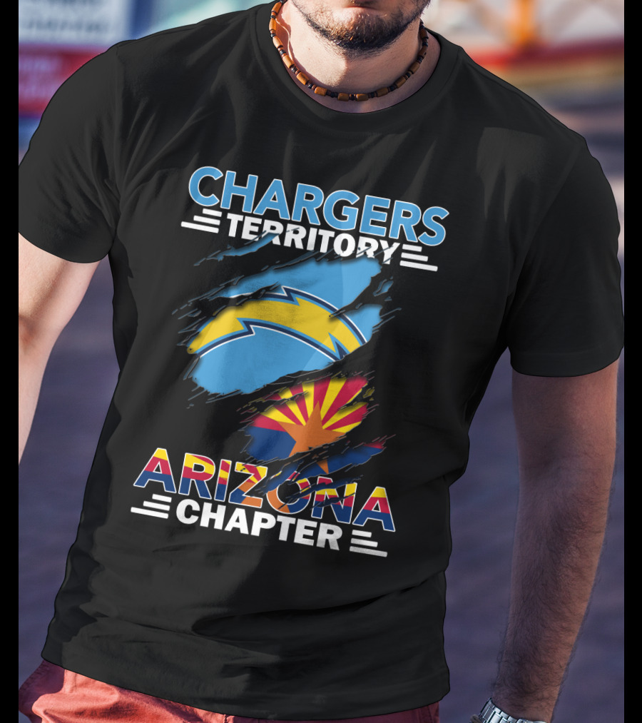 Chargers Territory Arizona Chapter Lightning Bolt And State Flag Elements T-Shirt