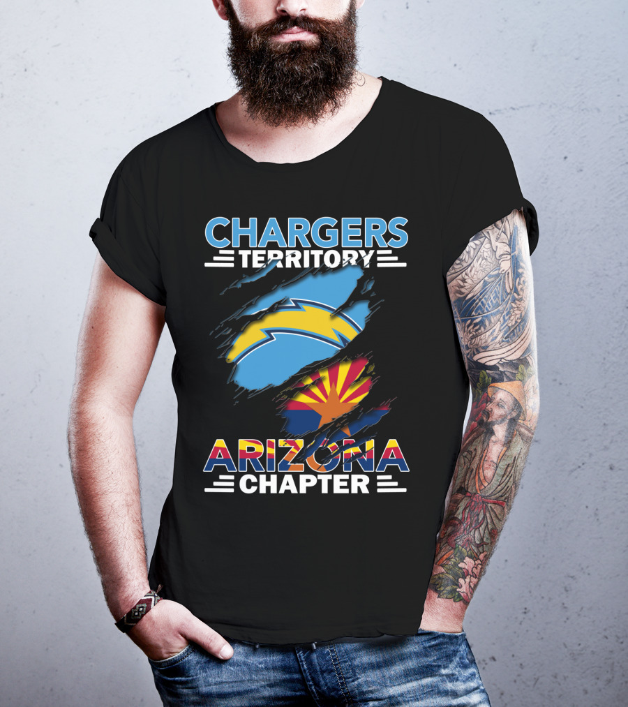 Chargers Territory Arizona Chapter Lightning Bolt And State Flag Elements T-Shirt