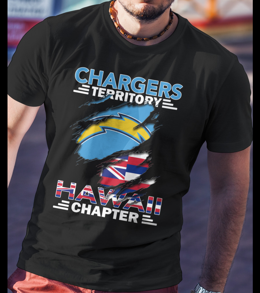 Chargers Territory Hawaii Chapter NFL Team Fan Union Jack Flag T-Shirt