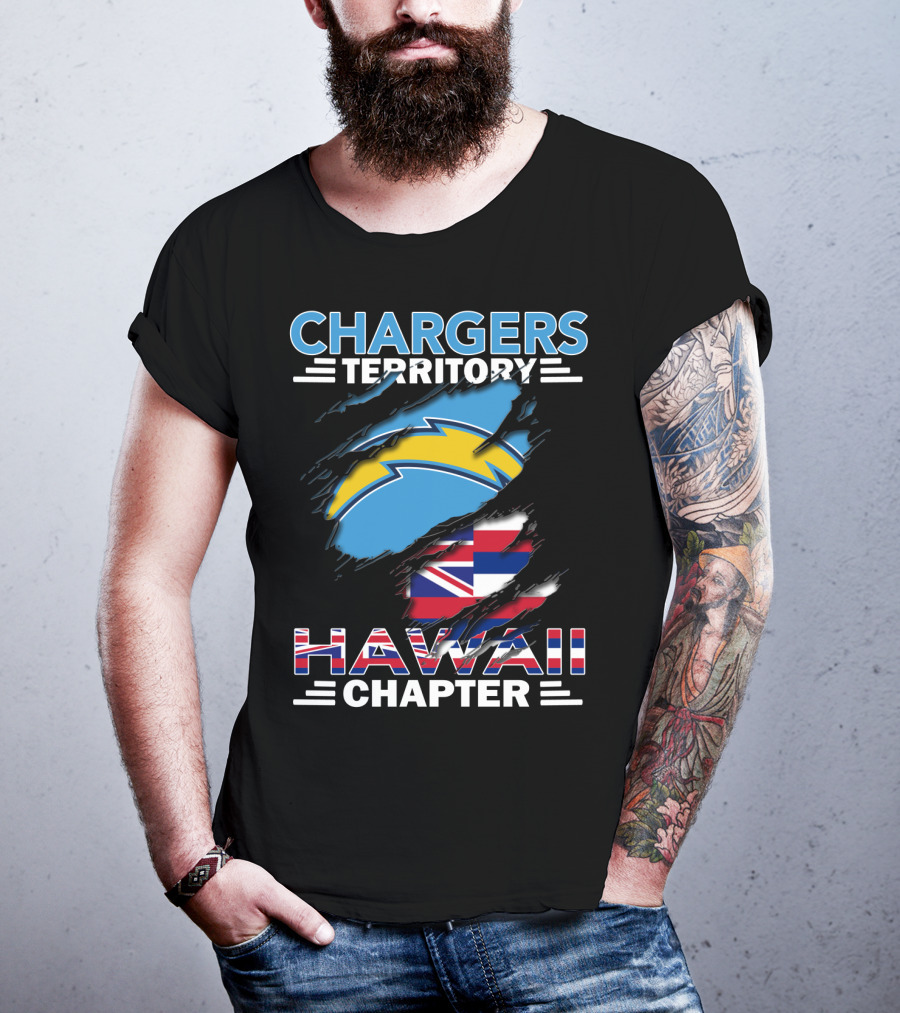Chargers Territory Hawaii Chapter NFL Team Fan Union Jack Flag T-Shirt