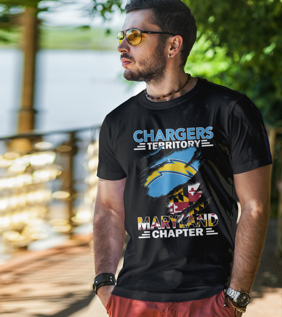 Chargers Territory Maryland Chapter With Maryland Flag And Chargers T-Shirt