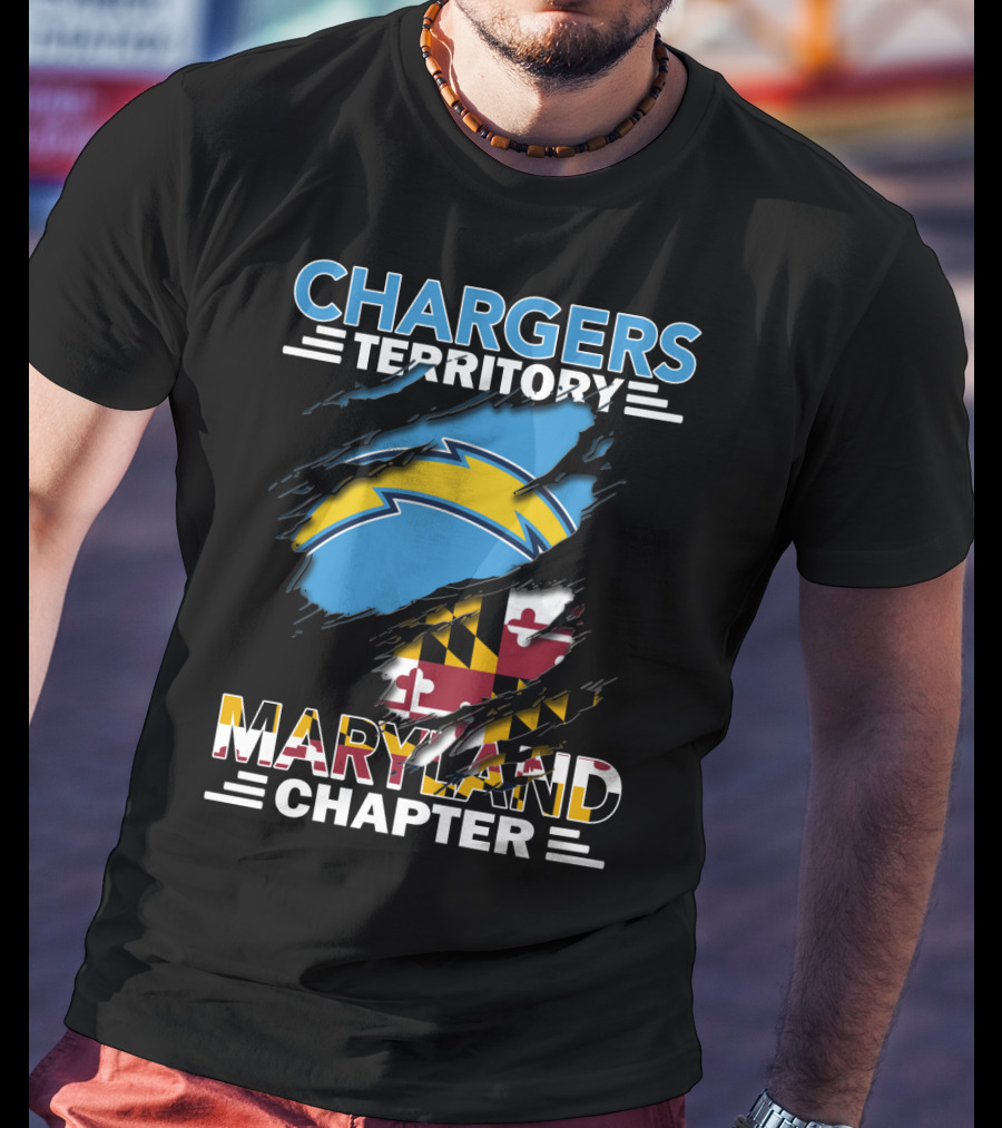 Chargers Territory Maryland Chapter With Maryland Flag And Chargers T-Shirt