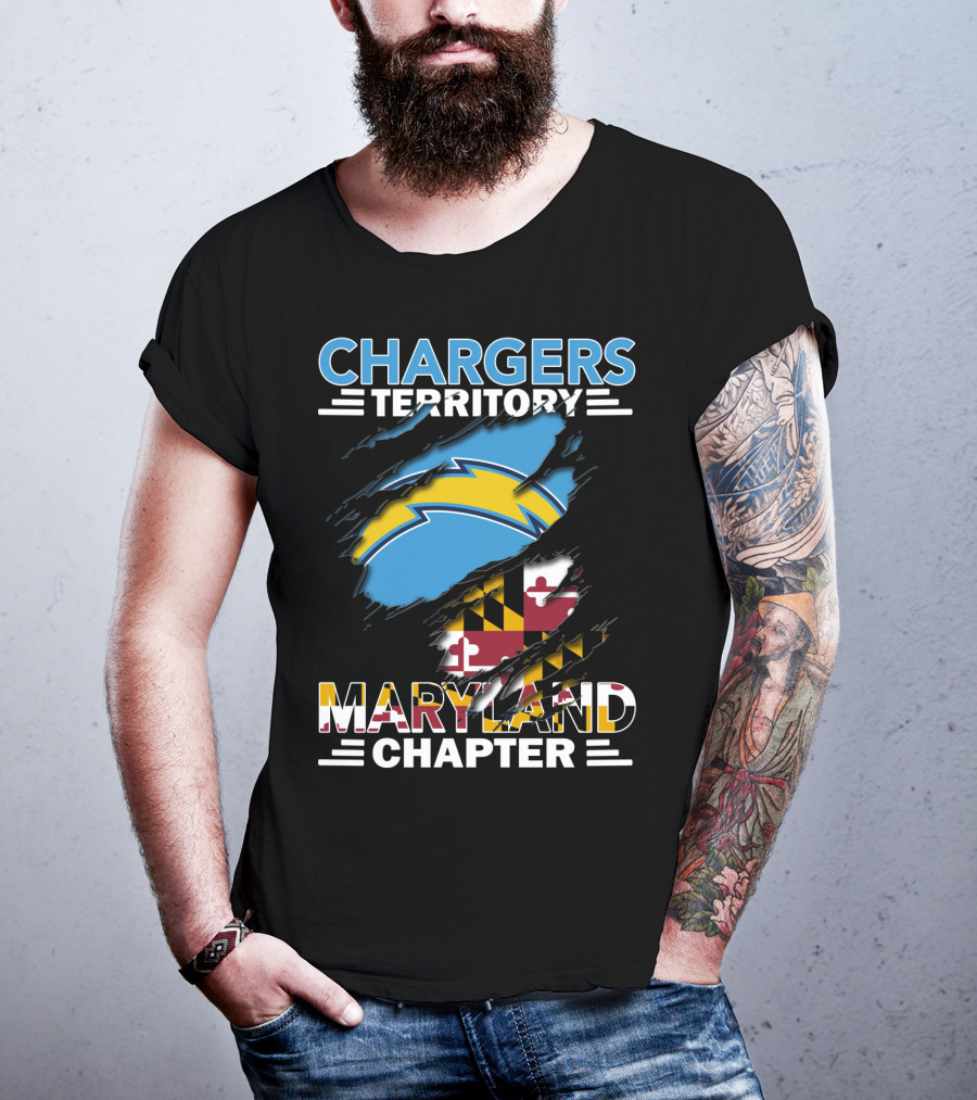 Chargers Territory Maryland Chapter With Maryland Flag And Chargers T-Shirt