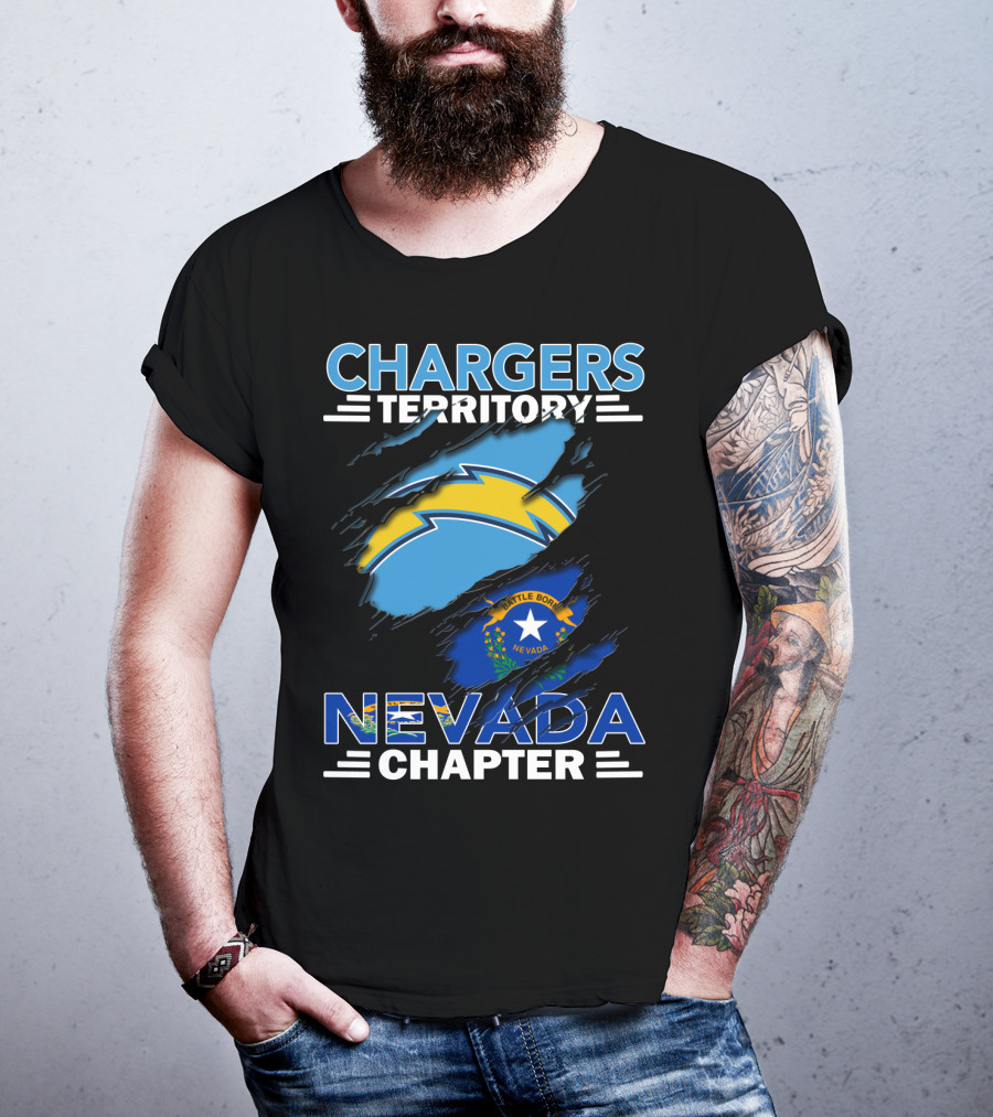 Chargers Territory Nevada Chapter Battle Born Flag Emblem T-Shirt