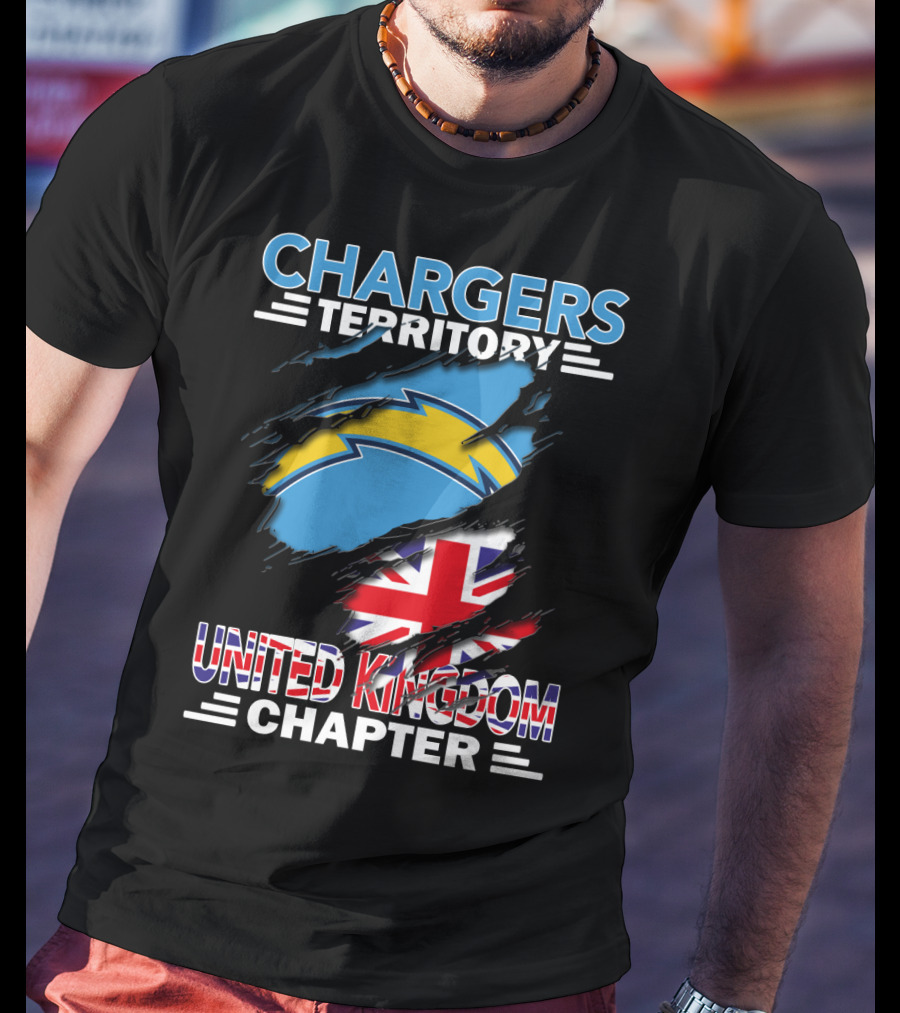 Chargers Territory United Kingdom Chapter Union Flag And Bolt T-Shirt