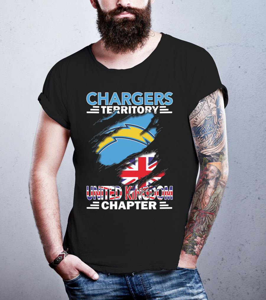 Chargers Territory United Kingdom Chapter Union Flag And Bolt T-Shirt
