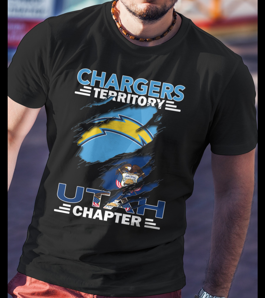 Chargers Territory Utah Chapter Ripped Flag T-Shirt