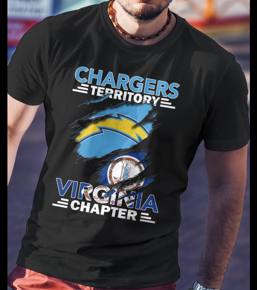 Chargers Territory Virginia Chapter With Logo And State Emblem T-Shirt