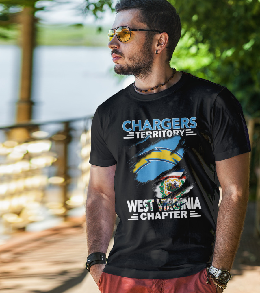 Chargers Territory West Virginia Chapter Torn Flag T-Shirt