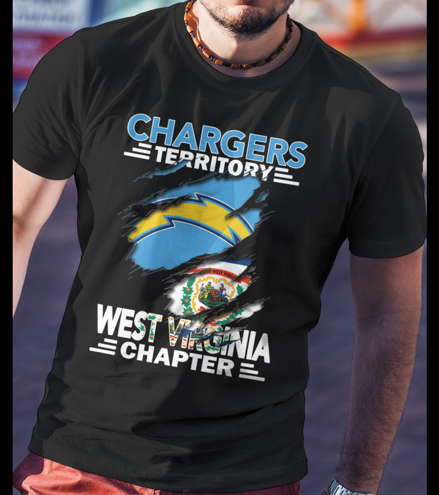 Chargers Territory West Virginia Chapter Torn Flag T-Shirt
