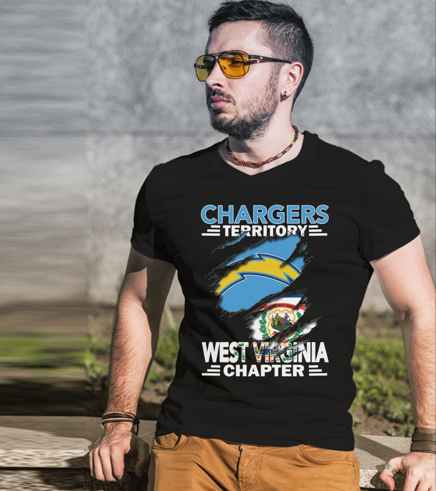 Chargers Territory West Virginia Chapter Torn Flag T-Shirt