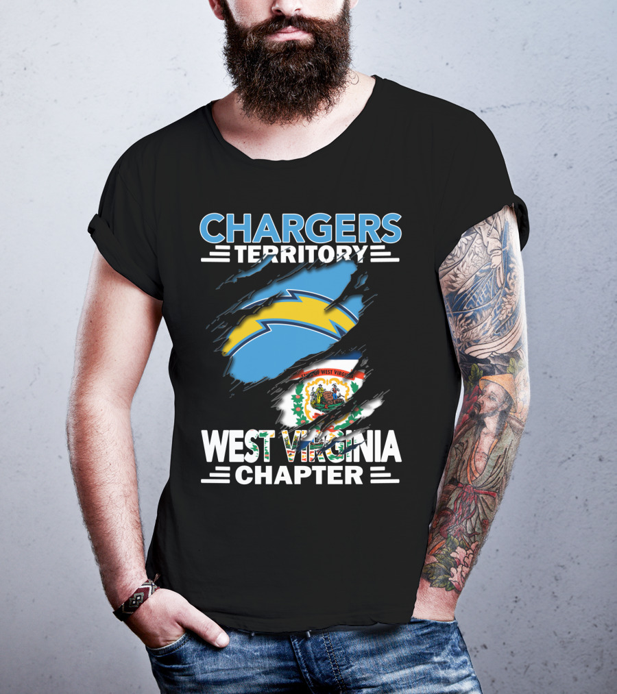 Chargers Territory West Virginia Chapter Torn Flag T-Shirt