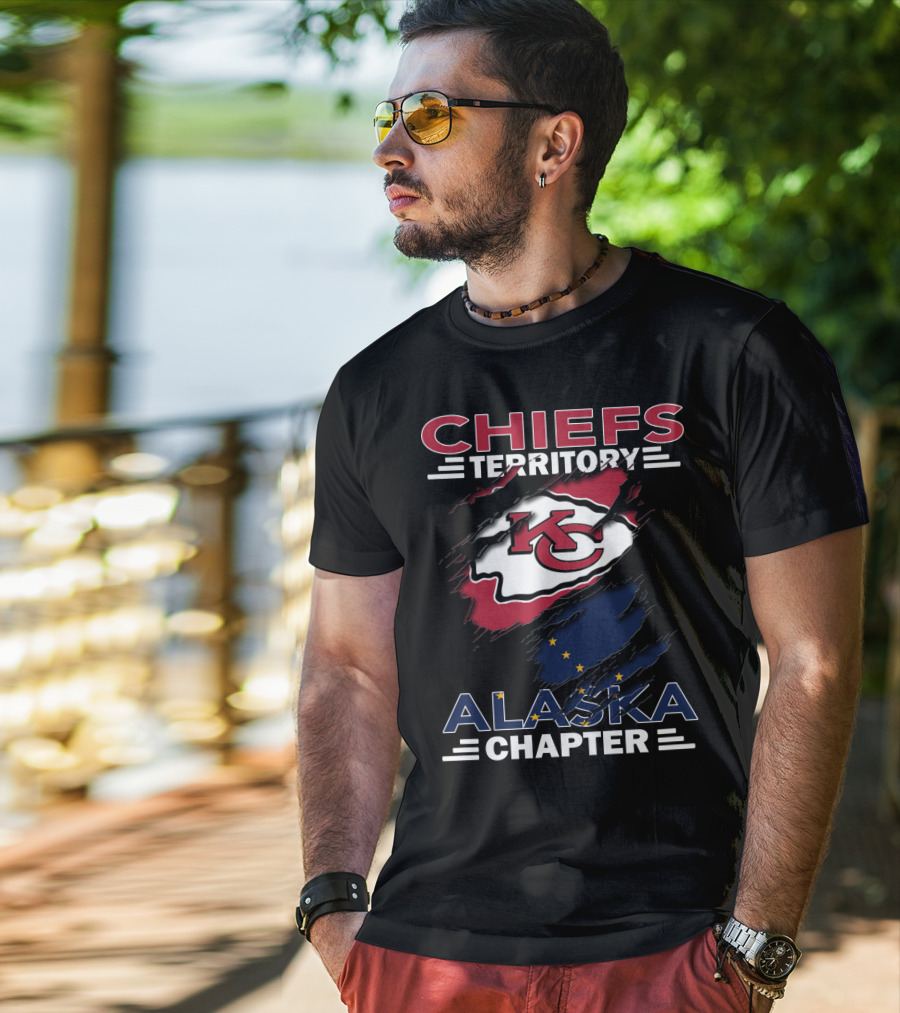 Chiefs Territory Alaska Chapter Kansas City Chiefs Logo And Alaska Flag Elements T-Shirt