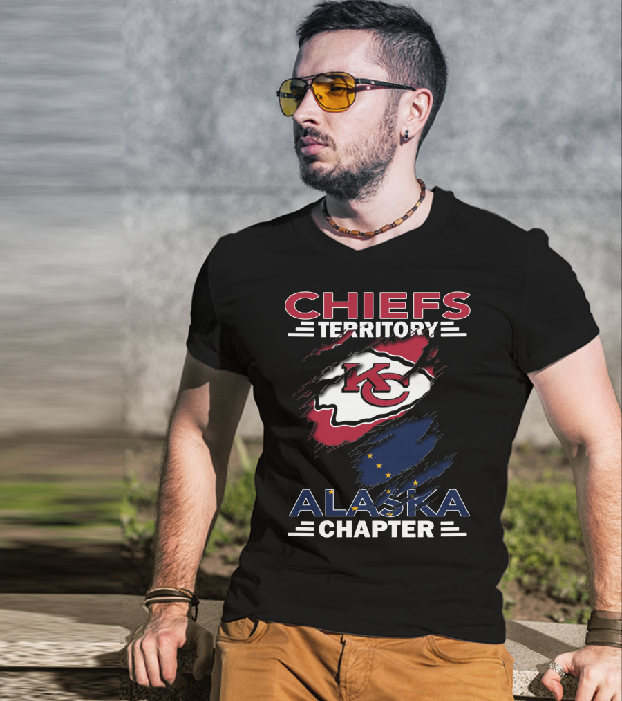 Chiefs Territory Alaska Chapter Kansas City Chiefs Logo And Alaska Flag Elements T-Shirt
