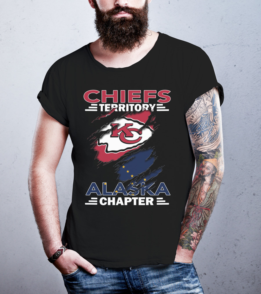 Chiefs Territory Alaska Chapter Kansas City Chiefs Logo And Alaska Flag Elements T-Shirt