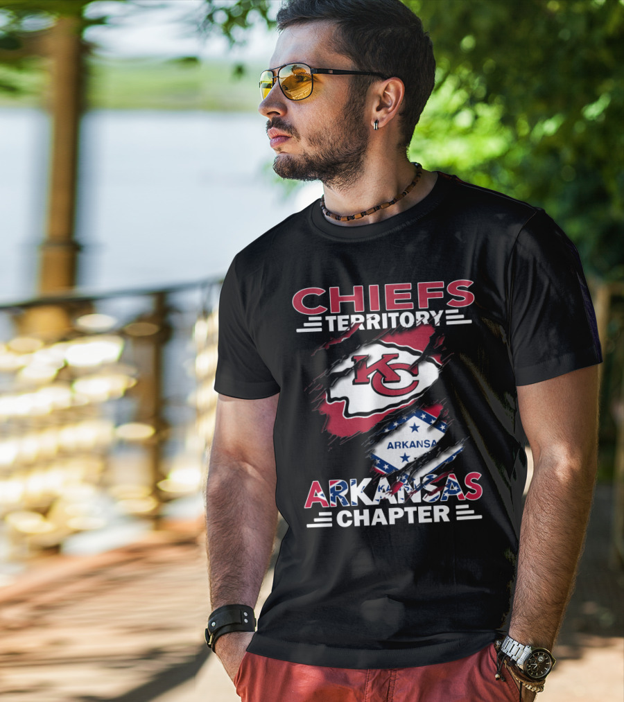 Chiefs Territory Arkansas Chapter Kansas City Chiefs Arkansas Flag T-Shirt