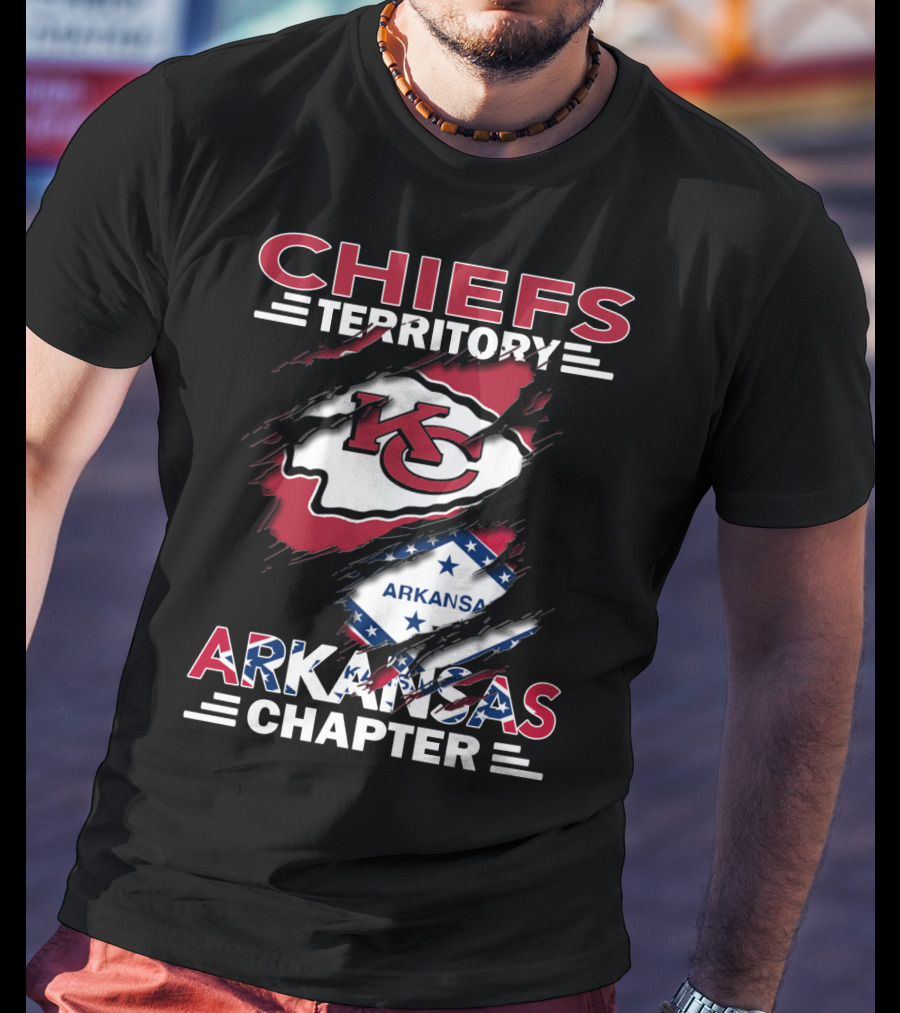 Chiefs Territory Arkansas Chapter Kansas City Chiefs Arkansas Flag T-Shirt
