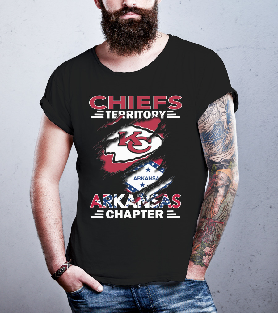 Chiefs Territory Arkansas Chapter Kansas City Chiefs Arkansas Flag T-Shirt