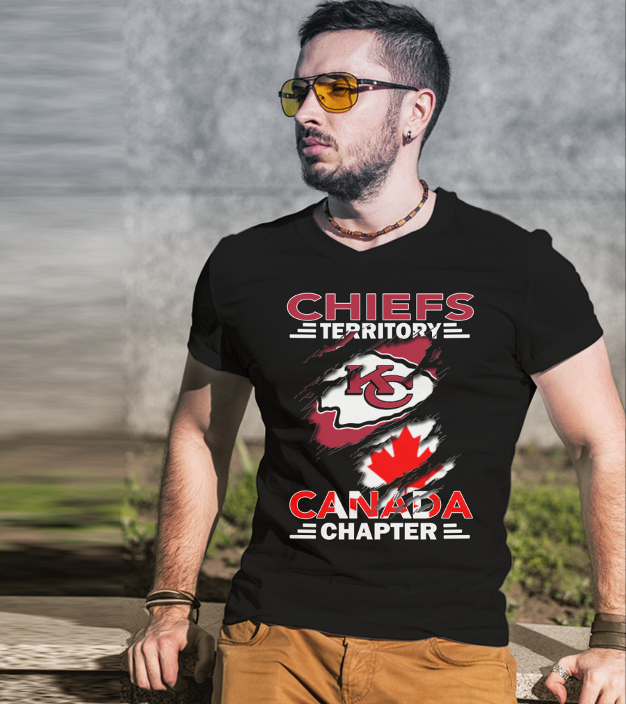 Chiefs Territory KC Logo Canada Chapter Maple Leaf T-Shirt