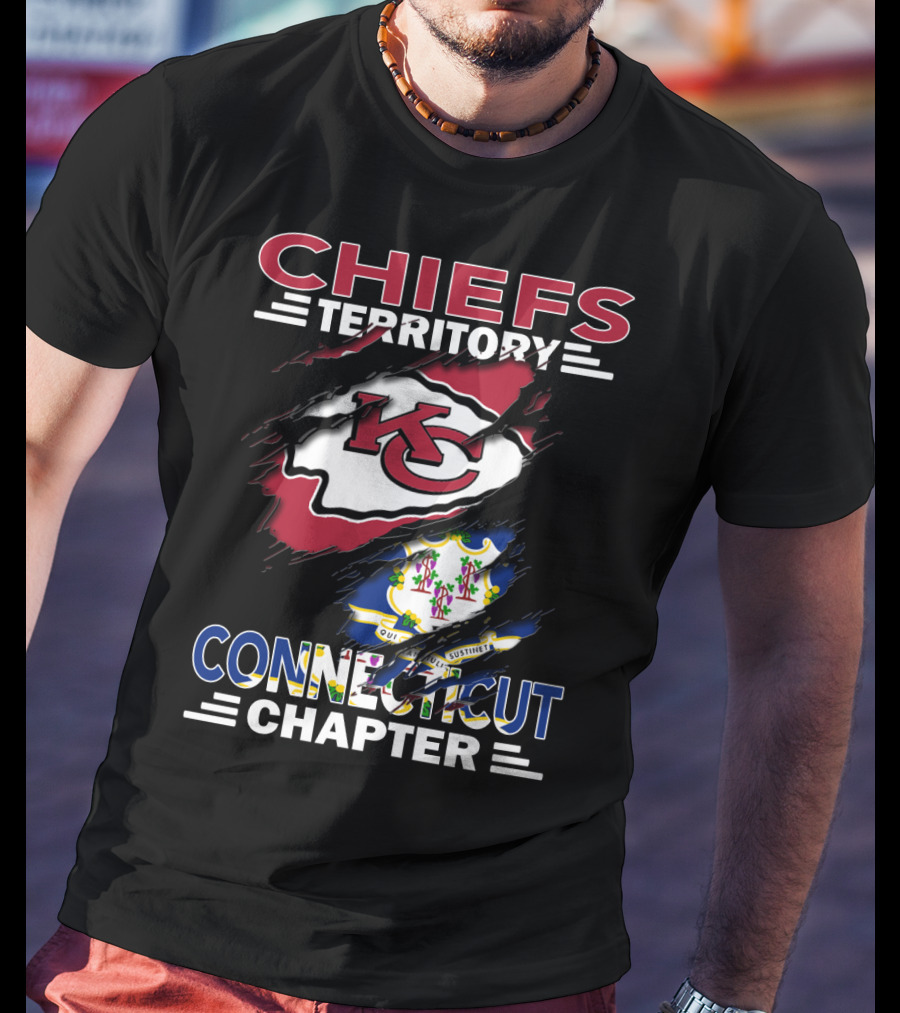 Chiefs Territory Connecticut Chapter KC Chiefs Logo And Connecticut State Seal T-Shirt
