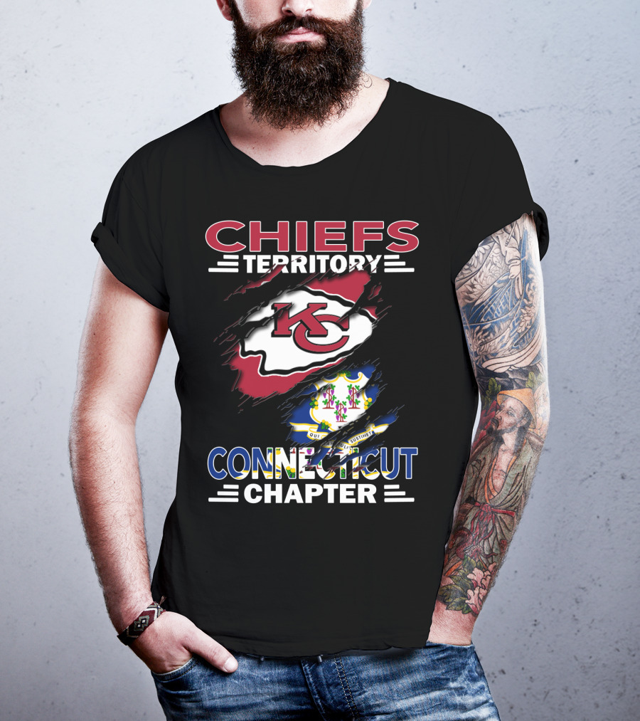 Chiefs Territory Connecticut Chapter KC Chiefs Logo And Connecticut State Seal T-Shirt