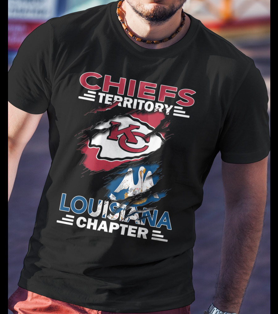Chiefs Territory Louisiana Chapter KC Logo And State Flag T-Shirt
