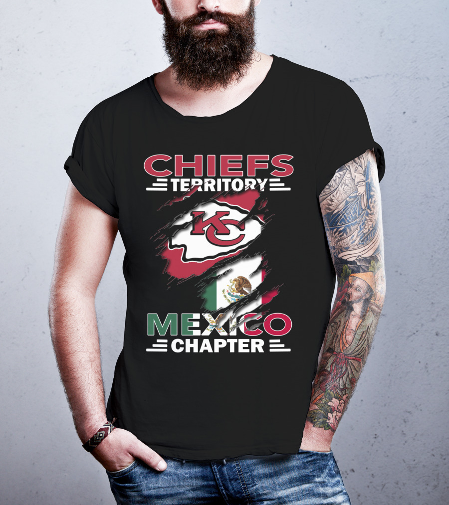 Chiefs Territory Mexico Chapter KC Logo And Mexican Flag Integration T-Shirt