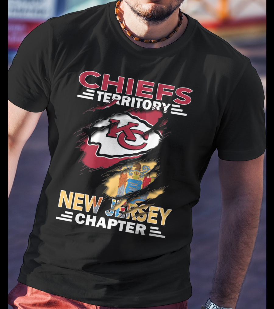 Chiefs Territory New Jersey Chapter KC Logo And State Emblem T-Shirt