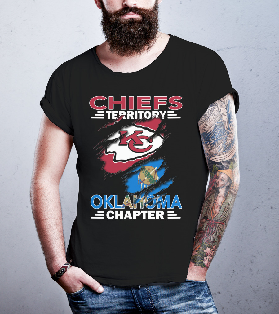 Chiefs Territory Oklahoma Chapter KC Logo And State Flag Combo T-Shirt