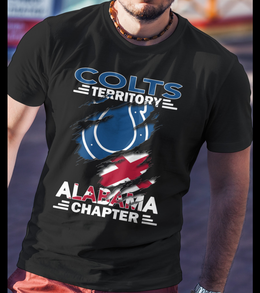Colts Territory Alabama Chapter Indianapolis Colts Logo With Alabama State Flag T-Shirt