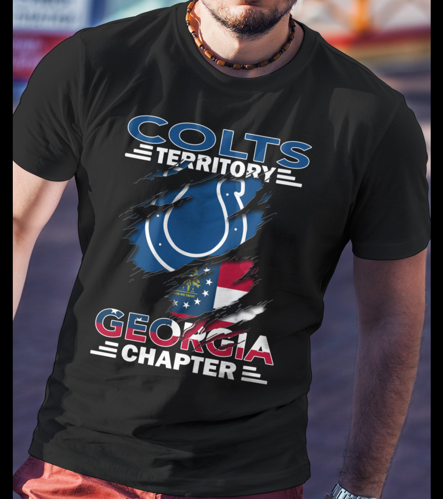 Colts Territory Georgia Chapter USA Flag Team Allegiance T-Shirt