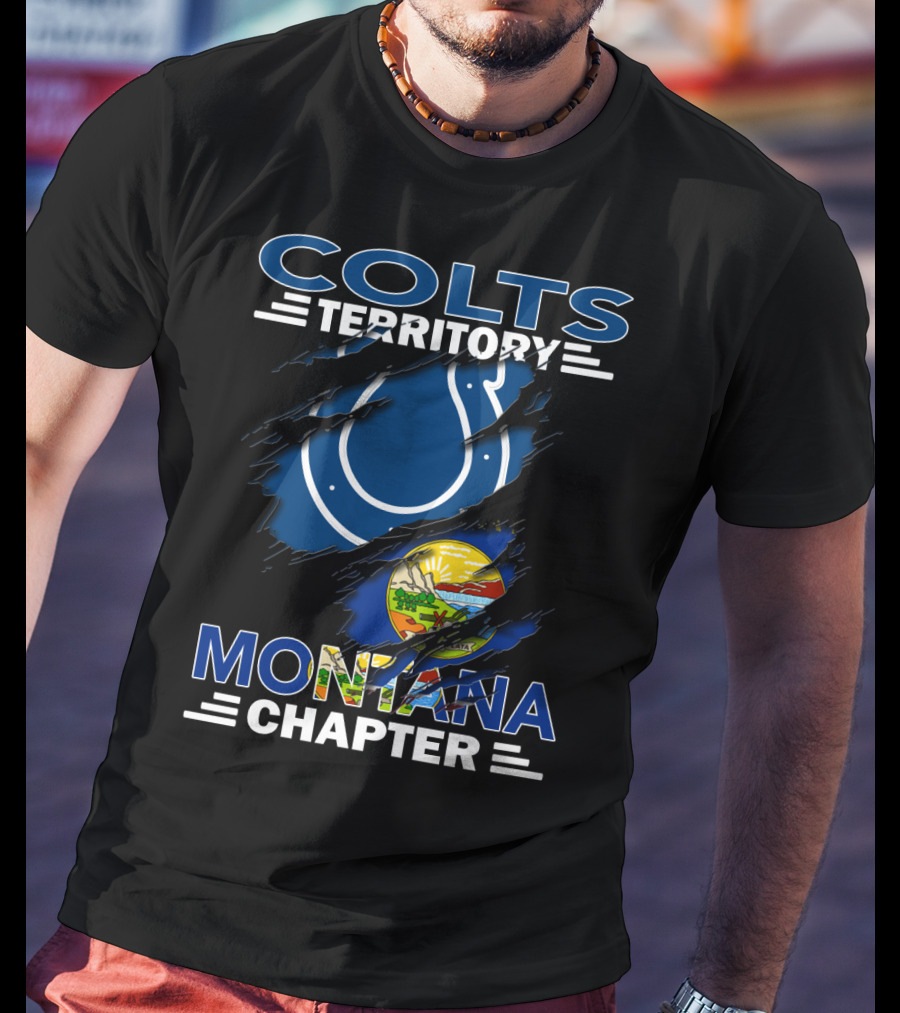 Colts Territory Montana Chapter State Flag And Horseshoe T-Shirt