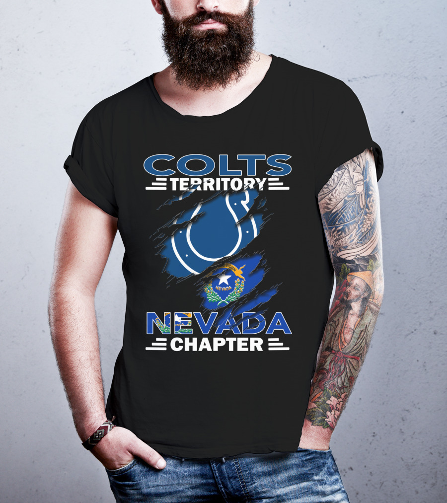 Colts Territory Nevada Chapter Indianapolis Colts Nevada Flag Combination T-Shirt