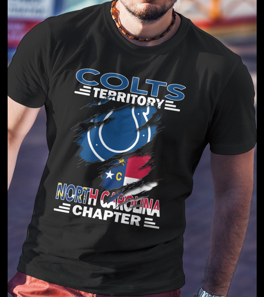 Colts Territory North Carolina Chapter Colts Logo North Carolina Flag T-Shirt